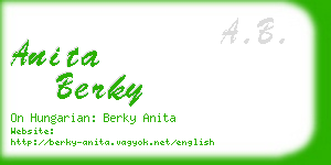 anita berky business card